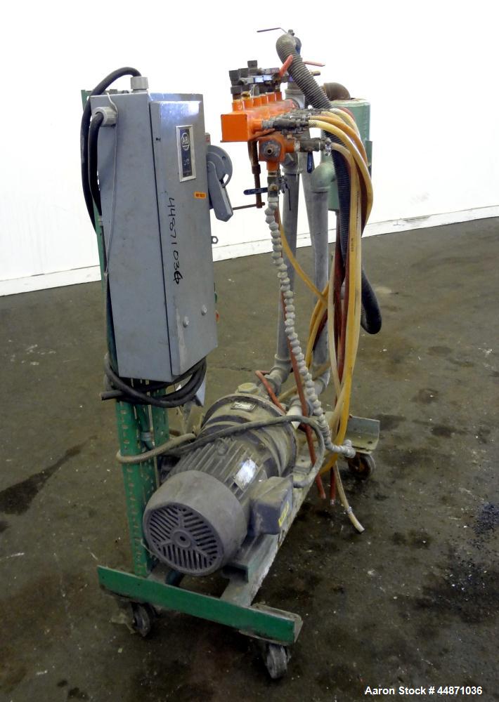 Used Nash Liquid Ring Vacuum Pump, Size MHF-80, Carbon Steel.  Approximately 70 cfm.  Driven by a 5 hp, 3/60/230/460 volt, 1715 rpm motor.  Mounted on a carbon steel frame with casters.  Test #82U384...