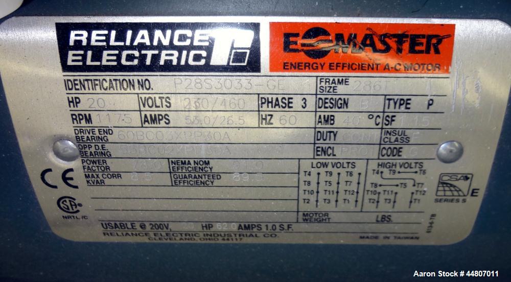 Used Nash Liquid Ring Vacuum Pump, Size SC4/7, Carbon Steel.  Flow rate of 10 gallons per minute, 25 to 28" Hg vacuum, approximately 300 cfm.  Driven by a 20 hp, 3/60/230/460 volt, 1175 rpm motor. In...