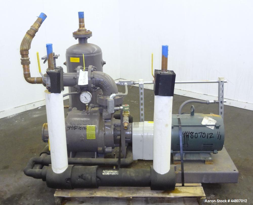 Used Nash Liquid Ring Vacuum Pump, Size SC4/7, Carbon Steel.  Flow rate of 10 gallons per minute 25 to 28" Hg vacuum, approximately 300 cfm.  Driven by a 20 hp, 3/60/230/460 volt, 1175 rpm motor. Inc...