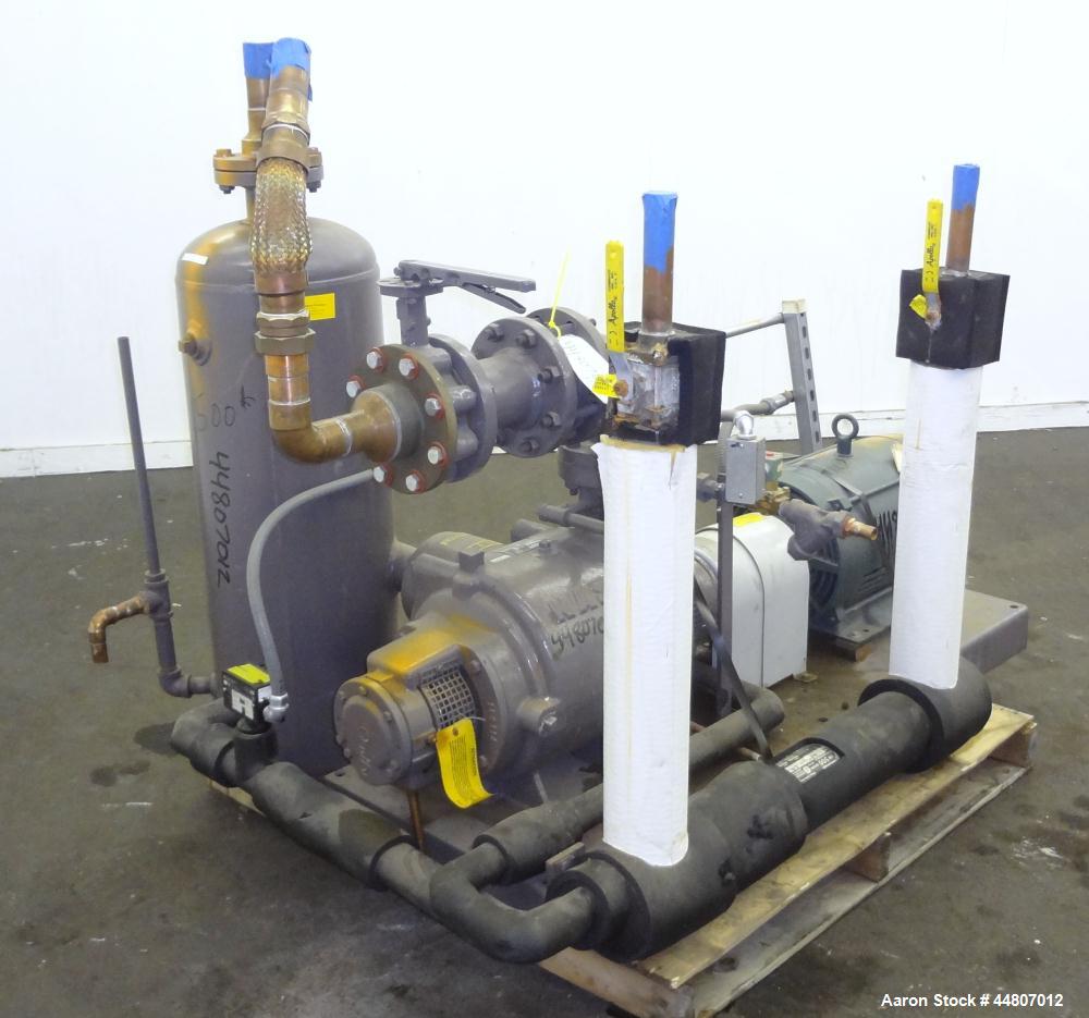 Used Nash Liquid Ring Vacuum Pump, Size SC4/7, Carbon Steel.  Flow rate of 10 gallons per minute 25 to 28" Hg vacuum, approximately 300 cfm.  Driven by a 20 hp, 3/60/230/460 volt, 1175 rpm motor. Inc...