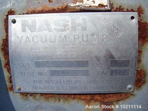 Used-Nash SC4 Vacuum Pump Package, Test #91UO886. Speed 1170 rpm. Pump is cast iron construction with discharge water separa...