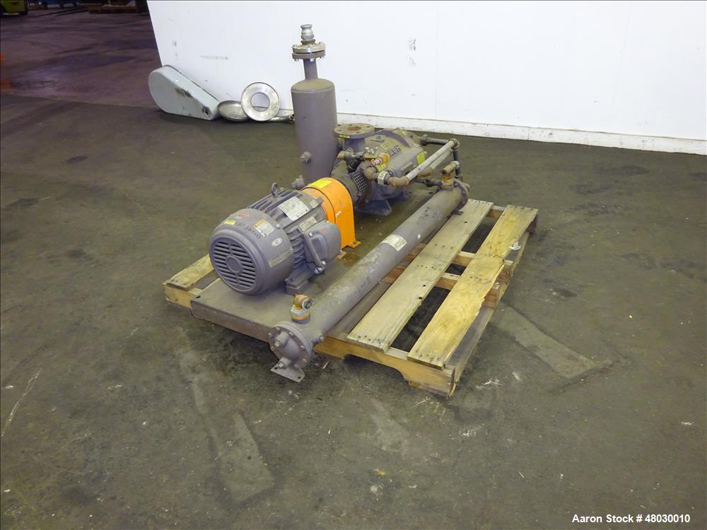 Used Nash Two Stage Liquid Ring Vacuum Pump, Model TCM1/7, Carbon Steel.