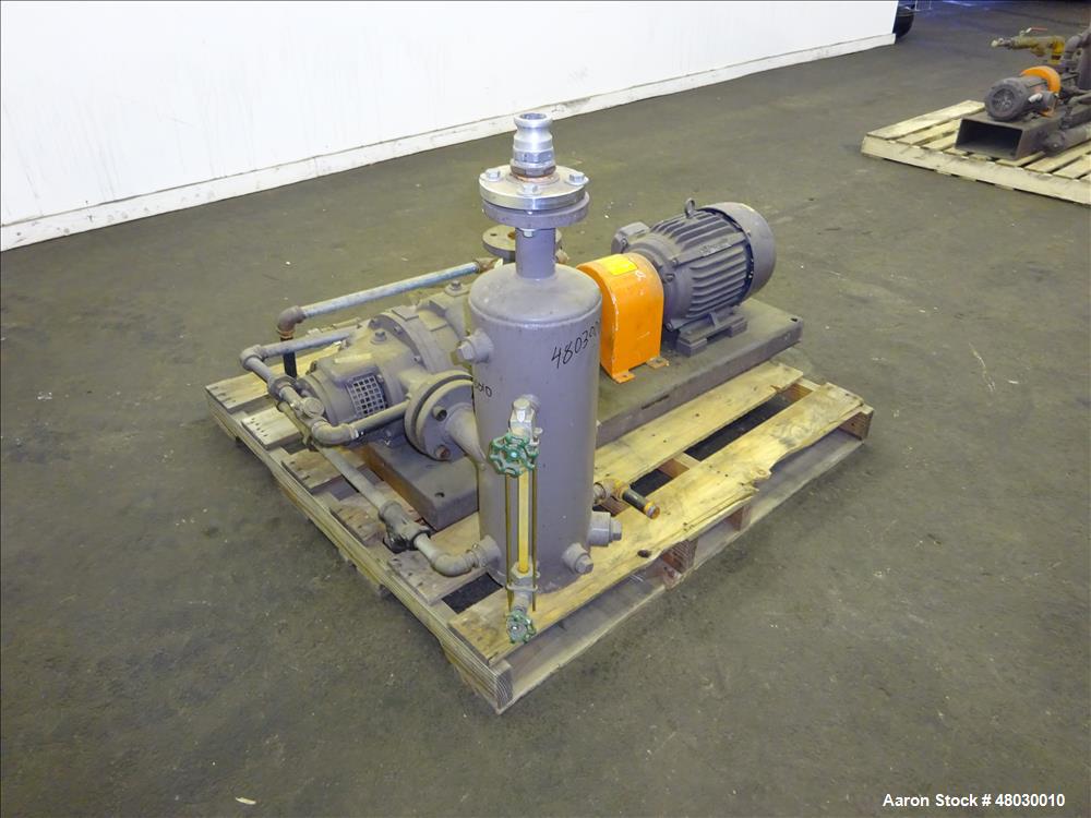 Used Nash Two Stage Liquid Ring Vacuum Pump, Model TCM1/7, Carbon Steel.