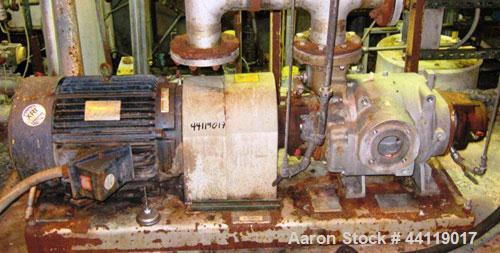 Used Nash Liquid Ring Vacuum Pump, Model SC-3, 316 Stainless Steel. Approximate 300 cfm. Driven by a 25hp, 3/60/230/460 volt, 1774 rpm motor. Base mounted.