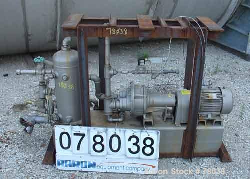 USED: Nash liquid ring vacuum pump, size AHF-50S, stainless steel construction. Flow rate of 1-1/2 gpm, in and outlet 2" and...