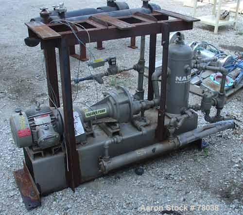 USED: Nash liquid ring vacuum pump, size AHF-50S, stainless steel construction. Flow rate of 1-1/2 gpm, in and outlet 2" and...