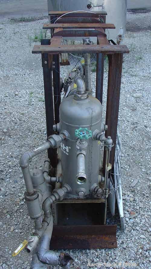 USED: Nash liquid ring vacuum pump, size AHF-50S, stainless steel construction. Flow rate of 1-1/2 gpm, in and outlet 2" and 1-1/4", driven by a 3 hp, 1730 rpm, 3/60/230/460 volt motor. Test #97M1049...