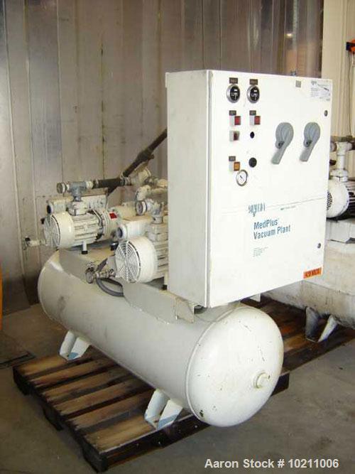 Used-Ohmeda Medplus Duplex Vacuum Plant, type RC0040. Vacuum plant air/oxygen circulator package. Twin vacuum pump system wi...