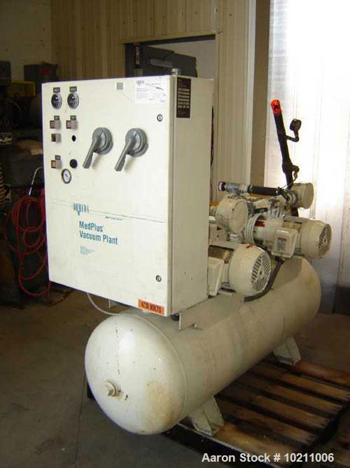 Used-Ohmeda Medplus Duplex Vacuum Plant, type RC0040. Vacuum plant air/oxygen circulator package. Twin vacuum pump system wi...