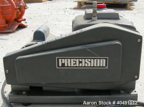 Used Precision Scientific vacuum pump, model D150. 2 stage rotary vane. Approx 5.3 cfm. Driven by a 3/4 hp, 1/60/115/230 volt, 1725 rpm motor.
