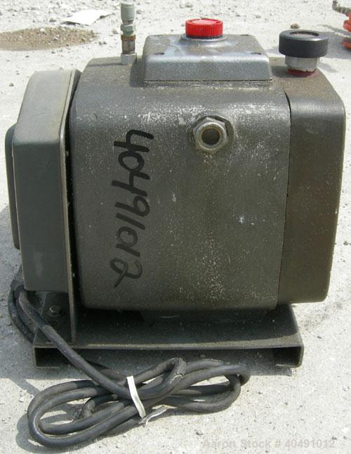 Used Precision Scientific vacuum pump, model D150. 2 stage rotary vane. Approx 5.3 cfm. Driven by a 3/4 hp, 1/60/115/230 volt, 1725 rpm motor.
