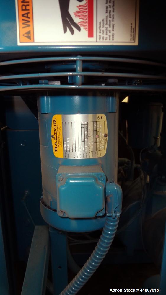 Used Quincy Compressor QSVI Series Rotary Screw Vacuum Pump, Model QSVI25ACN3A. Air cooled, nominal capacity 365 ACFM, base vacuum level 29.9 HgV, inlet connection 4". Driven by a 25hp, 3/60/230/460 ...