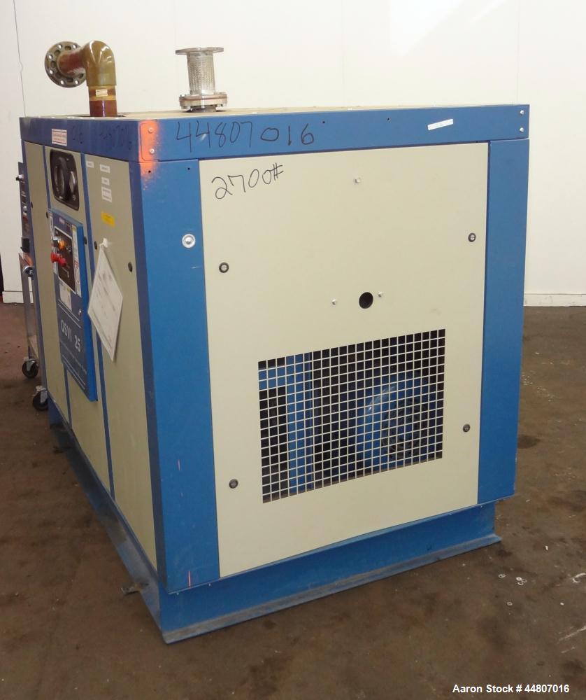 Used Quincy Compressor QSVI Series Rotary Screw Vacuum Pump, Model QSVI25ACN3A. Air cooled, nominal capacity 365 ACFM, base vacuum level 29.9 HgV, inlet connection 4". Driven by a 25hp, 3/60/230/460 ...