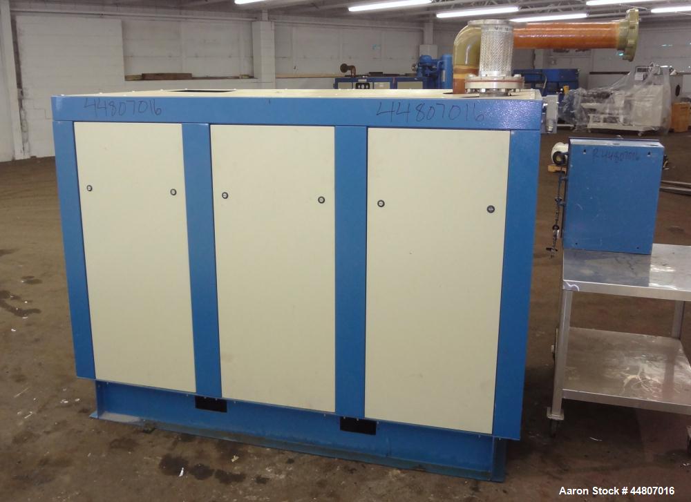 Used Quincy Compressor QSVI Series Rotary Screw Vacuum Pump, Model QSVI25ACN3A. Air cooled, nominal capacity 365 ACFM, base vacuum level 29.9 HgV, inlet connection 4". Driven by a 25hp, 3/60/230/460 ...
