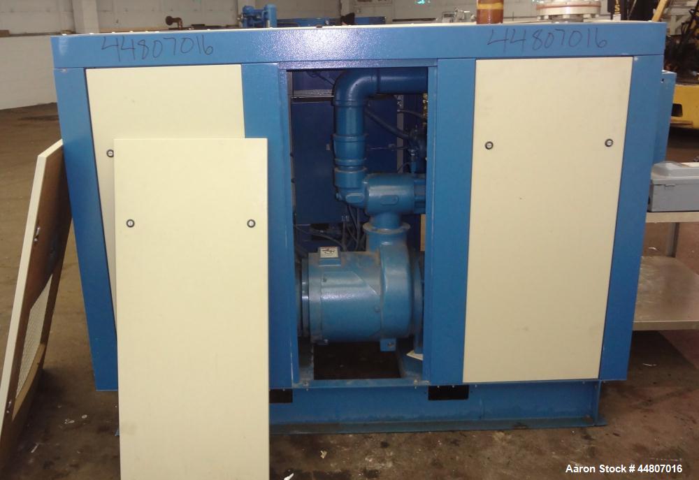 Used Quincy Compressor QSVI Series Rotary Screw Vacuum Pump, Model QSVI25ACN3A. Air cooled, nominal capacity 365 ACFM, base vacuum level 29.9 HgV, inlet connection 4". Driven by a 25hp, 3/60/230/460 ...
