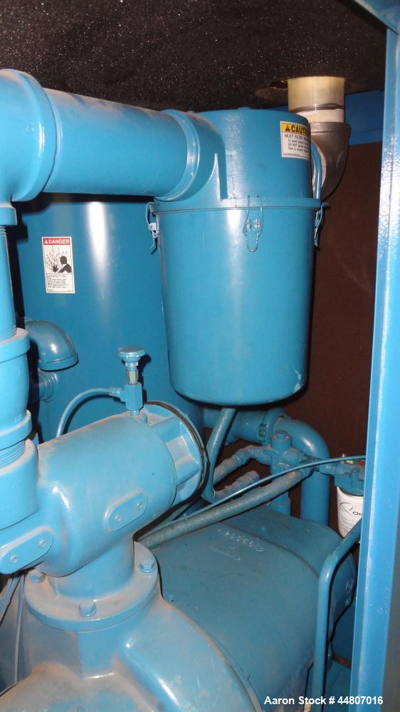 Used Quincy Compressor QSVI Series Rotary Screw Vacuum Pump, Model QSVI25ACN3A. Air cooled, nominal capacity 365 ACFM, base vacuum level 29.9 HgV, inlet connection 4". Driven by a 25hp, 3/60/230/460 ...