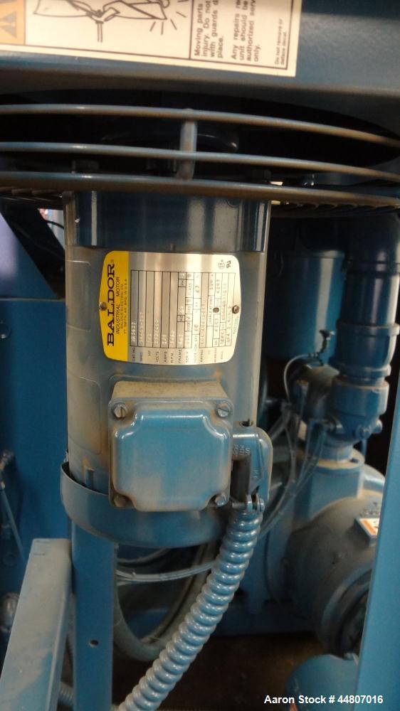 Used Quincy Compressor QSVI Series Rotary Screw Vacuum Pump, Model QSVI25ACN3A. Air cooled, nominal capacity 365 ACFM, base vacuum level 29.9 HgV, inlet connection 4". Driven by a 25hp, 3/60/230/460 ...