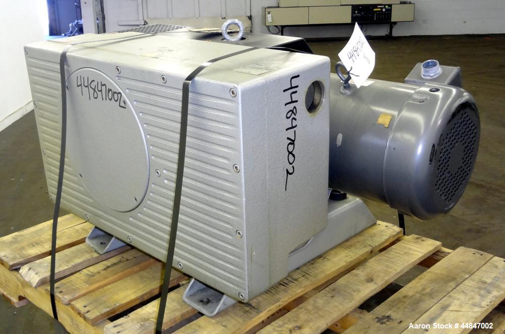 Used Rietschle VacFox Series Rotary Vane Vacuum Pump, Type VC300, Carbon Steel.  Rated 360 cubic meters an hour (211 cfm) at 0.5/10 mbar (7.2/145 psi).  Driven by a 10 hp, 3/60/208-230/460 volt, 1760...