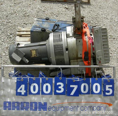 Used Rietschle Oil Seal Vacuum Pump, Type VL-100-01. Approximately 58.86 cfm at 225 TORR. Driven by a 5 hp, 3/60/230/460 volt, 1725 rpm XP motor. Base mounted.
