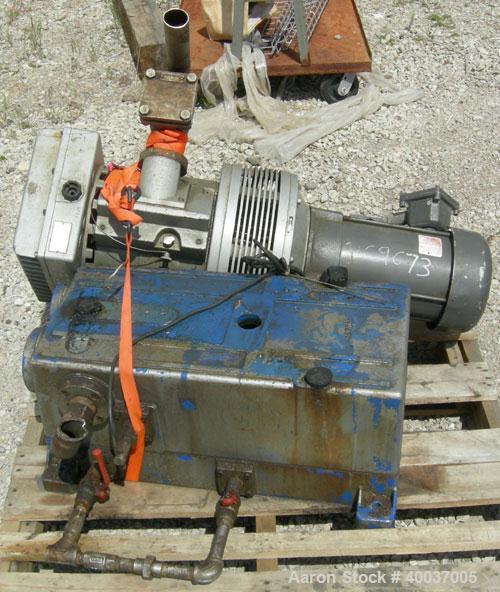 Used- Rietschle Oil Seal Vacuum Pump, Type VL-100-01. Approximately 58.86 cfm at 225 TORR. Driven by a 5 hp, 3/60/230/460 vo...