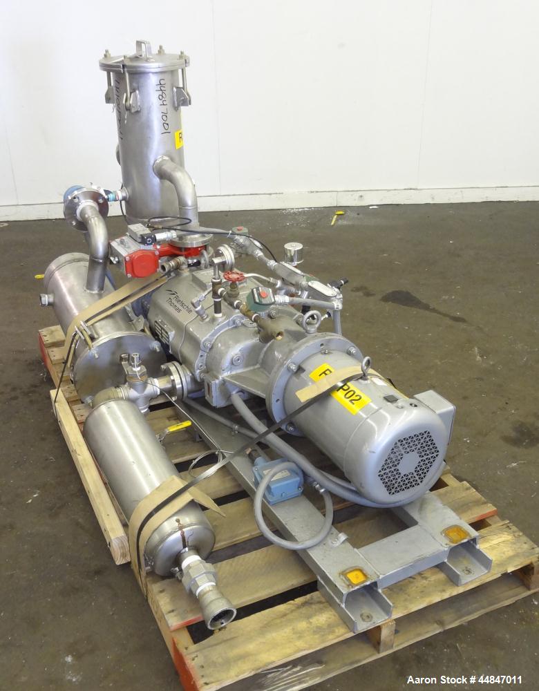 Used Rietschle Twister Series Dry Screw Vacuum Pump, Type VSB320, Carbon Steel.  Rated 188 cfm, end vacuum 0.02 Torr.  Driven by a 10 hp, 3/60/208-230/460 volt, 3430 rpm motor.  Includes a knock out ...