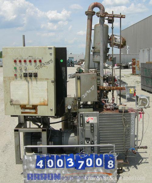 Used Rietschle Oil Seal Vacuum Pump, Type VWZ402-15M. Approximately 235 cfm at 375 TORR. Driven by a 20 hp, 3/60/230/460 volt, 1760 rpm XP motor. Includes control panel and tanks. Base mounted.