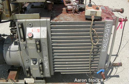 Used Rietschle Oil Seal Vacuum Pump, Type VWZ402-15M. Approximately 235 cfm at 375 TORR. Driven by a 20 hp, 3/60/230/460 volt, 1760 rpm XP motor. Includes control panel and tanks. Base mounted.