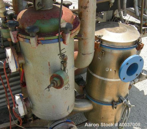 Used Rietschle Oil Seal Vacuum Pump, Type VWZ402-15M. Approximately 235 cfm at 375 TORR. Driven by a 20 hp, 3/60/230/460 volt, 1760 rpm XP motor. Includes control panel and tanks. Base mounted.