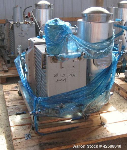 Used Rietschle Oil Seal Vacuum Pump, type VWZ402-16M, carbon steel. Approximately 283 cfm at 0.375 torr- 0.5 mbar- 29.906’’ HG. Driven by a 20 hp, 1755 rpm motor.