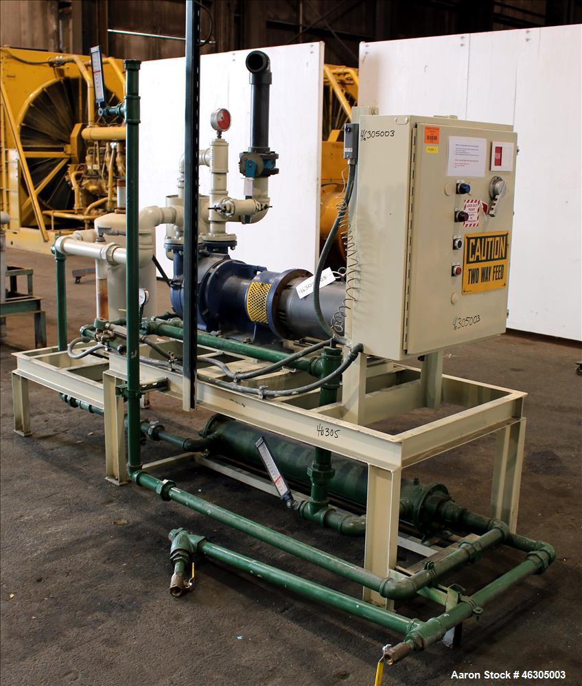 Used Squire Cogswell Vacuum Pump System consisting of (1) Squire Cogswell liquid ring vacuum pump, model LEX 320, carbon steel. Approximately 210 cfm, serial #0105089/1, 2-1/2" inlet/outlet, driven b...