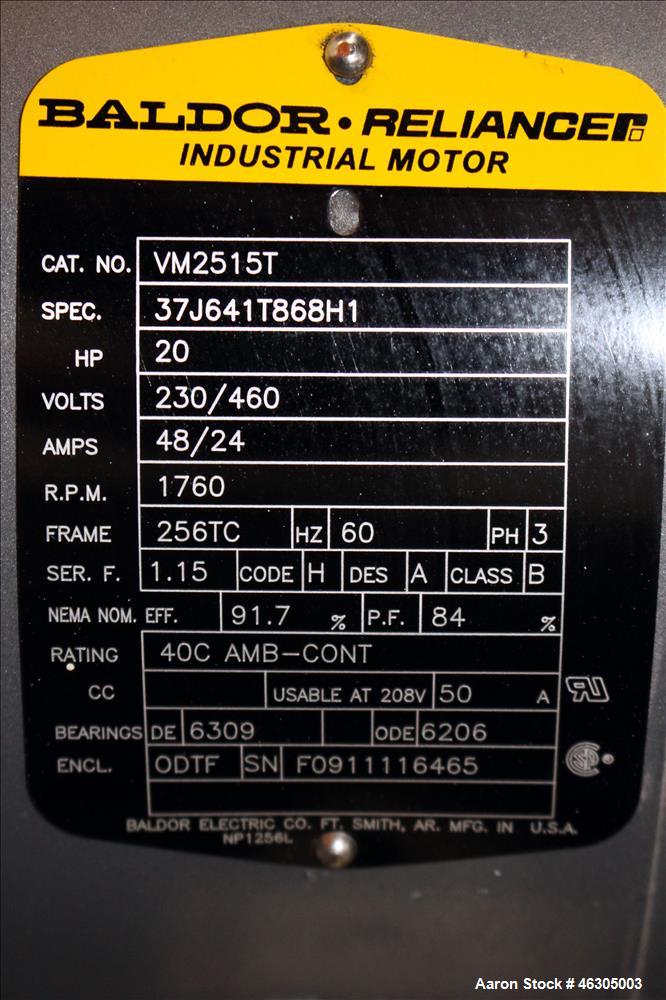 Used Squire Cogswell Vacuum Pump System consisting of (1) Squire Cogswell liquid ring vacuum pump, model LEX 320, carbon steel. Approximately 210 cfm, serial #0105089/1, 2-1/2" inlet/outlet, driven b...