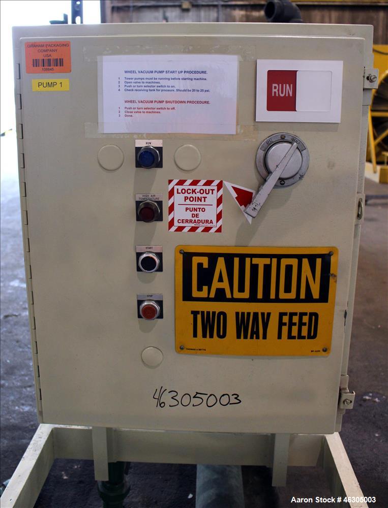 Used Squire Cogswell Vacuum Pump System consisting of (1) Squire Cogswell liquid ring vacuum pump, model LEX 320, carbon steel. Approximately 210 cfm, serial #0105089/1, 2-1/2" inlet/outlet, driven b...