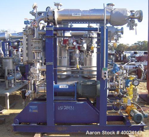 Used Rosenmund Apovac System, Hastelloy construction, consisting of: (1) Sulker Burckhardt liquid ring compressor, model PMZU2510H8, C-22. Single mechanical seal, 15 hp motor. (1) Kontro transfer pum...