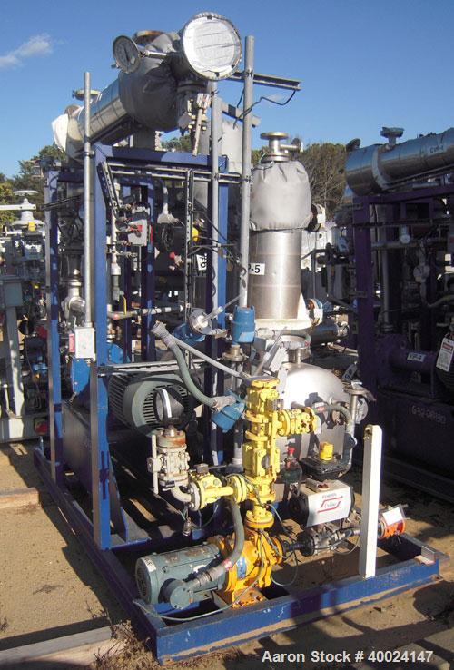 Used Rosenmund Apovac System, Hastelloy construction, consisting of: (1) Sulker Burckhardt liquid ring compressor, model PMZU2510H8, C-22. Single mechanical seal, 15 hp motor. (1) Kontro transfer pum...