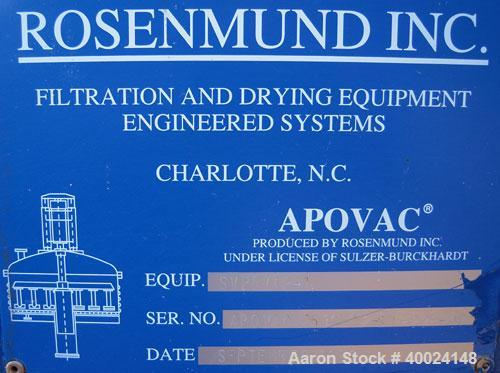 Used Rosenmund Apovac System Consisting Of: (1) Sulker Burckhardt pump, model PMZU2510H8, 15hp motor, (1) Kontro pump, model 4, 2hp motor, (1) Industrial Piping pressure tank, (3) Heat exchangers, an...