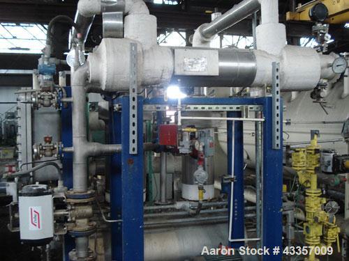 Used Rosenmund APOVAC Solvent Recovery System, 316 Stainless Steel. Consists of model PMZU 2510 D8 Sulzer Burckhardt liquid ring vacuum pump, 15 hp, 230/460 volt motor, xp, serial #53449, horizontal ...