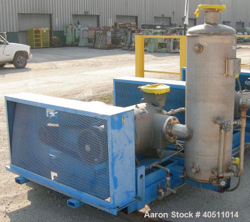 Used Nash Single Stage Liquid Ring Vacuum Pump, size SC6SS, stainless steel. 11 1/4" O.D. flanged inlet with a 5 3/4" x 5 3/4" inlet, 4" outlet. Driven by a 40 hp, 3/60/460 volt, 1780 rpm motor. Incl...