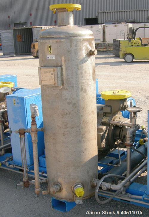 Used Nash Single Stage Liquid Ring Vacuum Pump, size SC6SS, stainless steel. 11 1/4" O.D. flanged inlet with a 5 3/4" x 5 3/4" inlet, 4" outlet. Driven by a 40 hp, 3/60/460 volt, 1780 rpm motor. Incl...