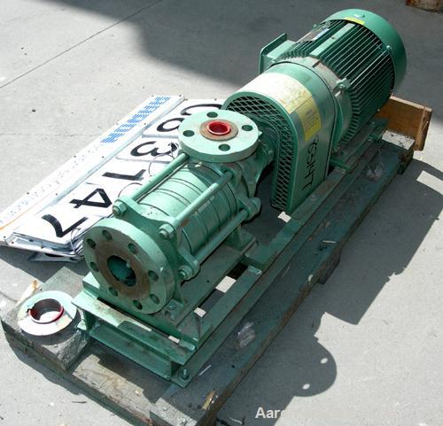 USED: Sihi Self-Priming Side Channel Vacuum Pump, model CEHQ-3603, carbon steel. Approximate capacity 52 cfm at 1450 rpm. 2" inlet, 1-1/2" outlet. Driven by a 7.5 hp, 3/60/208-230/460 volt, 1740 rpm ...