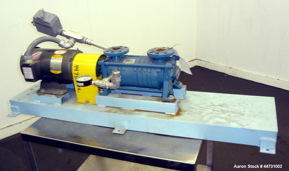 Used Sihi Liquid Ring Vacuum Pump, Model LPHA 25007 BN139010, Carbon Steel. 1-1/4" Inlet/outlet. Approximately 31 cfm at 20" Hg. Driven by a 3 hp, 3/60/208-230/460 volt, 3450 rpm motor. Base mounted.