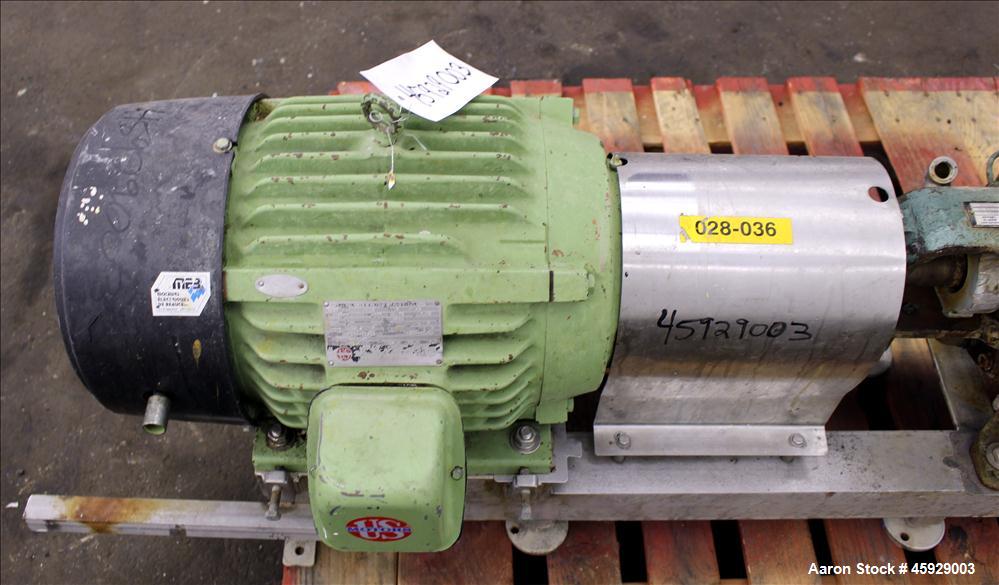 Used Sihi Liquid Ring Vacuum Pump, Model LPHA-5612-PN041010, Carbon Steel. 2" inlet/outlet. 177 CFM with 20" Hg at 1750 RPM. Driven by 20hp, 3/60/575 volt, 1770 RPM, motor. Base mounted. Serial# 2954...