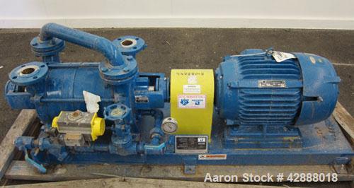 Unused- Sihi Liquid Ring Vacuum Pump, Model LPHR55316ABADD4B4, 316 Stainless Steel. 2" Inlet/outlet. Approximately 228 cfm at 20" HG. Driven by a 20 hp, 3/60/230/460 volt, 1770 rpm motor. Base mounte...