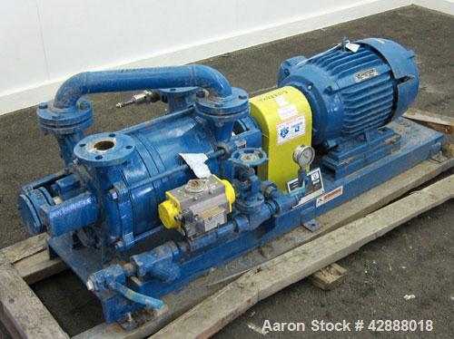 Unused- Sihi Liquid Ring Vacuum Pump, Model LPHR55316ABADD4B4, 316 Stainless Steel. 2" Inlet/outlet. Approximately 228 cfm at 20" HG. Driven by a 20 hp, 3/60/230/460 volt, 1770 rpm motor. Base mounte...