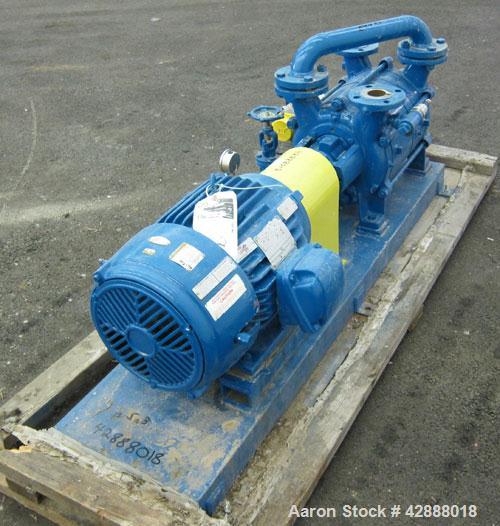Unused- Sihi Liquid Ring Vacuum Pump, Model LPHR55316ABADD4B4, 316 Stainless Steel. 2" Inlet/outlet. Approximately 228 cfm at 20" HG. Driven by a 20 hp, 3/60/230/460 volt, 1770 rpm motor. Base mounte...