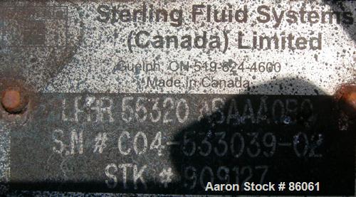 USED: Sihi liquid ring vacuum pump, model LPHR55320, carbon steel. 2" inlet/outlet with manifold. Approx cfm 200 at 4" to 12" hg. Driven by a 20 hp, 3/60/230/460 volt, 1750 rpm motor. Frame mounted.