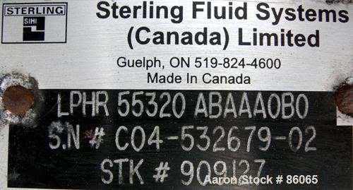 USED: Sihi liquid ring vacuum pump, model LPHR55320, carbon steel. 2" inlet/outlet with manifold. Approximate cfm 200 at 4" to 12" hg. Driven by a 20 hp, 3/60/230/460 volt, 1750 rpm motor. Frame moun...