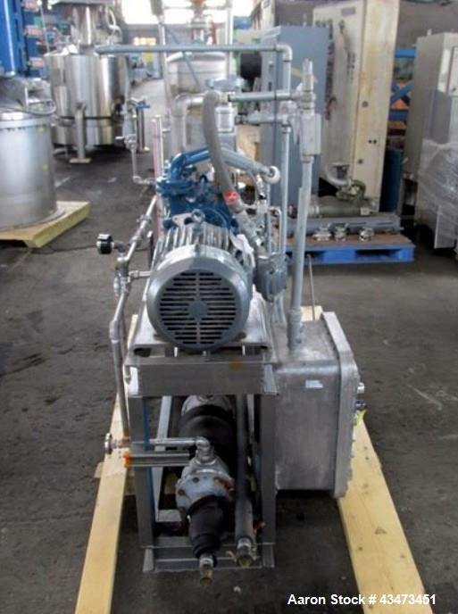 Used SIHI Vacuum Pump, Model LPHY-45317. 316 Stainless steel construction. Nominally rated 105 cfm at 4" vacuum to 72 cfm at 28.9" vacuum. Driven by 10hp, 3/60/230/460 volt XP motor. Mounted on a uni...