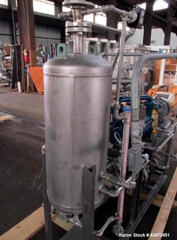 Used SIHI Vacuum Pump, Model LPHY-45317. 316 Stainless steel construction. Nominally rated 105 cfm at 4" vacuum to 72 cfm at 28.9" vacuum. Driven by 10hp, 3/60/230/460 volt XP motor. Mounted on a uni...