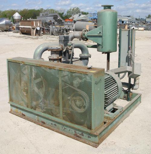 Used SIHI Liquid Ring Vacuum Pump, Model LPHY85353. 6" x 6" Stainless steel. Base mounted, 125 hp belt driven, 460V/1780 rpm. Nominal capacity 1440 cfm @ 20" HG @ 880 rpm. .