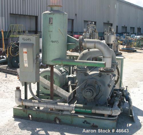 Used SIHI Liquid Ring Vacuum Pump, Model LPHY85353. 6" x 6" Stainless steel. Base mounted, 125 hp belt driven, 460V/1780 rpm. Nominal capacity 1440 cfm @ 20" HG @ 880 rpm. .